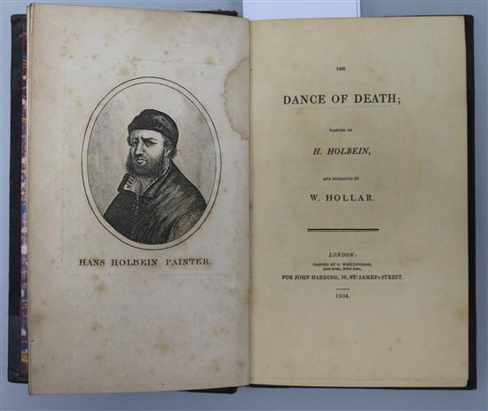 Holbien, Hans - The Dance of Death, 8vo, half calf, illustrated with 30 plates and folding plate of the dance,
